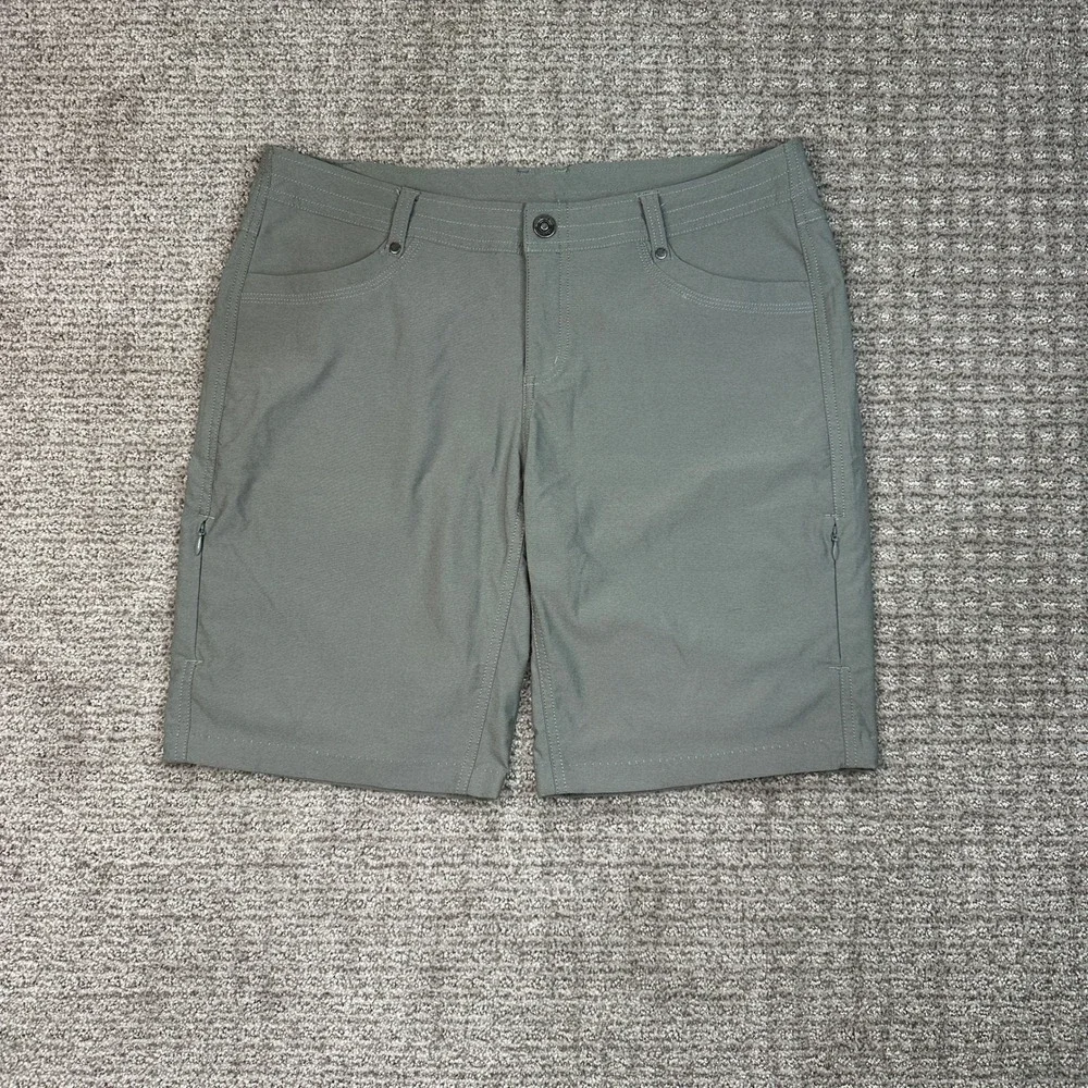 Kuhl Womens Sage Green Hiking Shorts Size 12 Nylon Blend Outdoor Trail Cargo